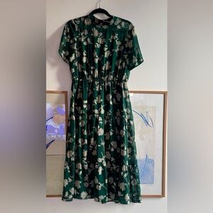 Lulu's Dark Green Floral Dress